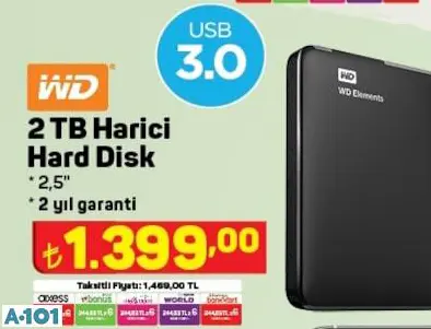 WD 2 TB HARİCİ HARD DİSK WD 2 TB HARİCİ HARD DİSK